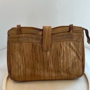Vintage Tan Eel Skin Shoulder Bag